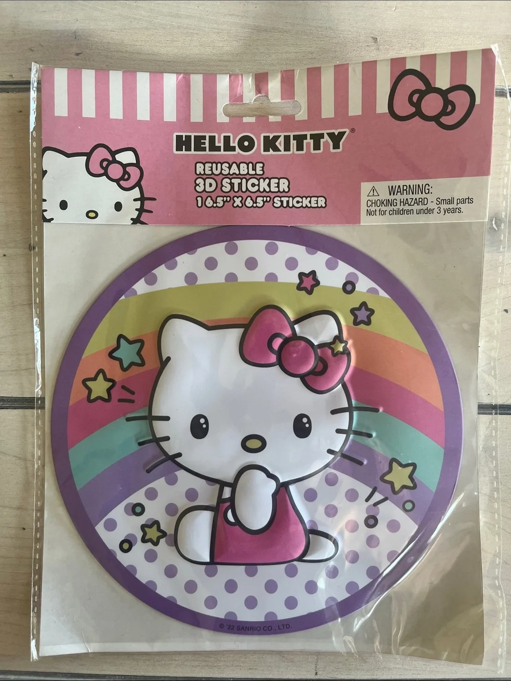 Hello Kitty Large Reusable Stickers in Pink & Purple - 2 Pack